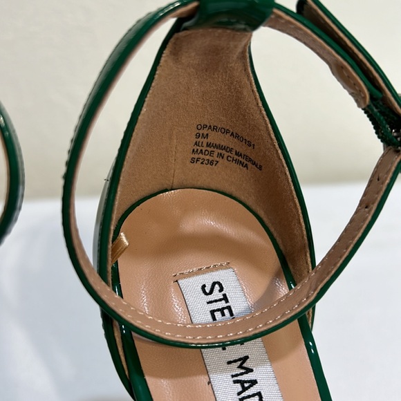STEVE MADDEN ALESSI POINTED 4” HEELS ANKLE STRAPPED GREEN Sz 9 - Picture 7 of 11